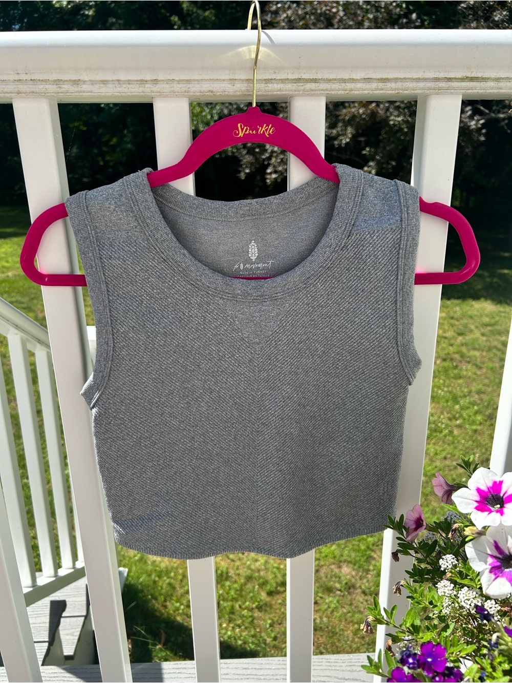 FP Movement by Free People Gray Ribbed Cropped Tank